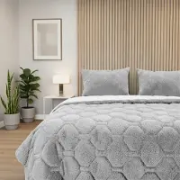 HappyBed Dekbed zonder overtrek 140x200 - Teddy - Wasbaar dekbed - Dekbed zonder hoes - Hoesloos Dekbed - Plush grey