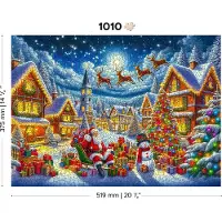 Wooden.City Houten Kerstpuzzels 1000 Stukken - Santa's Vrolijke Reis - Gemaakt in EU - 21.25 x 15.5 in