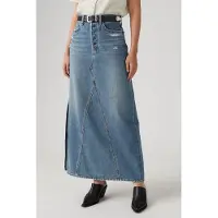 Levi's Long Icon Skirt Med Indigo Maat: W23 | Maxi Rokken Outlet | Dames | Blauw