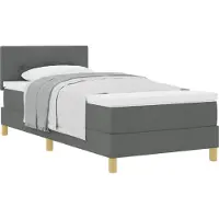 vidaXL Boxspringbed met kussens, donkergrijs, 100 x 200 cm, gestoffeerd