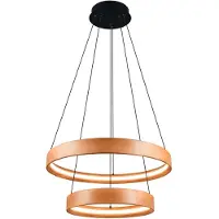 TRIO Hanglamp Lynwood, dimbaar, hout licht, Woon-/ Eetkamer, Hout