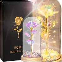 Zolta Serie - Led Glazen Roos - Roze - Decoratief Geschenk