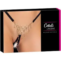 Cottelli - open string slip met sierdetail - zwart - S-L