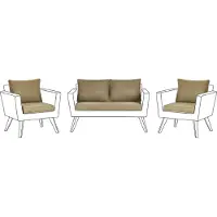 Beliani VITTORIA - Tuinkussenhoezen set - Olijfgroen - Polyester