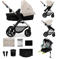 Kinderkraft 4in1 MOOV2 kinderwagen Moonlight Grey EVA WIELEN