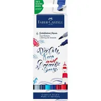 Faber-Castell - Duo aquarel marker - Goldfaber - etui 6 stuks - Jungle letteringset - brush / 0,6mm - FC-164519