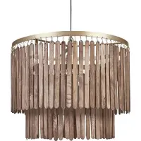 Beliani KAVERI - Hanglamp - Donkerbruin - Mangohout