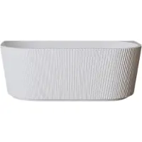 Mueller Almar half vrijstaand ligbad ribbel 180x80cm glans wit midden