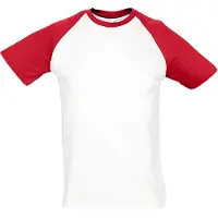 Sols Heren Funky Contrast T-Shirt met korte mouwen (Wit/rood)