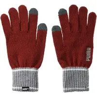 Puma Unisex gebreide winterhandschoenen voor volwassenen (Rood/Grijze Heide)