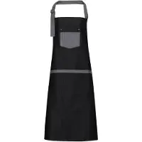 Premier Unisex Domein Contrast Denim Bib Schort (Zwarte denim)