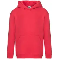 Fruit Of The Loom Kinder Unisex Premium 70/30 Sweatshirt met Capuchon / Hoodie (Rood)