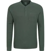 Mountain Warehouse Heren Selby Wafel Henley T-Shirt (Kaki Groen)