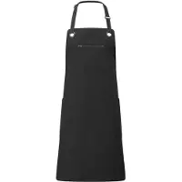 Premier Unisex Volwassenen Gerst Duurzaam Volledig Schort met Contraststiksel (Zwart/Kool)