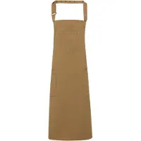 Premier Unisex Chino Cotton Bib Apron (Khaki)