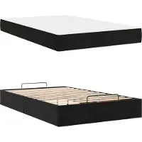 vidaXL Bedframe met matras 2 st Zwart Fluweel