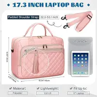 Karma 17 Inch Laptoptassen voor Vrouwen Grote Laptop Case Messenger Bag Werktassen voor Vrouwen 17,3 Inch Leraar Tas Computer Tas Laptop Aktetas voor Zakelijk Kantoor Reizen College , roze