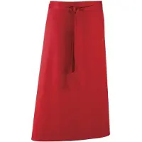 Premier Unisex Kleuren Barschort / Werkkleding (Lange Continentale Stijl) (Pakket van 2) (Rood)