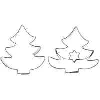 Orion - RVS Koekjesvorm Kerstboom - 4,5 cm - Set van 2