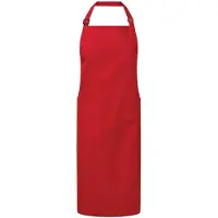 Premier Unisex Volwassenen Biologisch Fairtrade Gecertificeerd Volledig Schort (Rood)