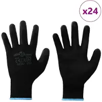 vidaXL Werkhandschoenen 24 pcs Zwart 9 / l Polyester