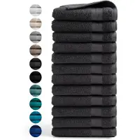 DoubleDry Handdoeken 50 x 100 - set van 12 - Hotel kwaliteit 500 g/m2 - 12x Antraciet