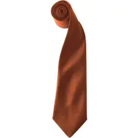 Premier Kleuren Heren Satin Clip Tie (Pakket van 2) (Kastanje)