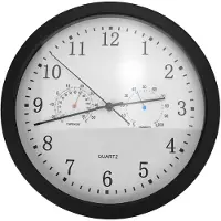 INF Stille wandklok met thermometer en hygrometer, diameter 30 cm