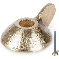 Home Styling Collection - Aluminium Kandelaar - Industrieel - Goudkleurig - 9x7,5x4 cm