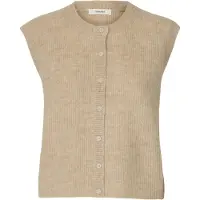 Selected Gebreide bodywarmer 'SLFLulu' sand