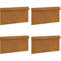 vidaXL Slakkenhekje 4 st 50 x 3,5 x 25 cm weervast staal Roestig