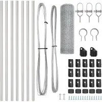 vidaXL zeshoekig gaashek met grondbevestiging 10 x 0,5 m zilver Mesh
