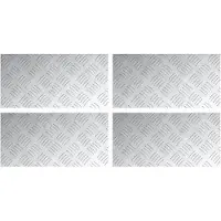vidaXL Trap Tread 4 st 40 x 20 cm Zilver Aluminium Rechthoekig