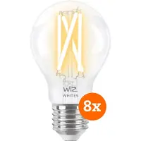 WiZ Connected WiZ Ampoule à Filament Connectée Classique Lot de 8 - Lumière Blanche Chaude à Lumière Blanche Froide - E27