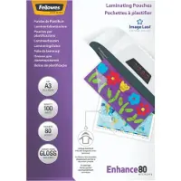 Fellowes Pochettes de plastification Enhance 80 mic A3 (100 pièces)