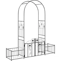 vidaXL Tuinboog met slot Zwart 203 x 50 x 218 cm