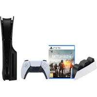 Sony PlayStation 5 Slim Disc Edition + Battlefield 6 + Covers Zwart + Oplaadstation