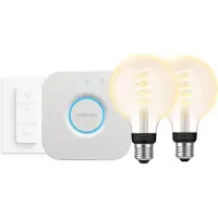 Philips Hue Filament White Ambiance Globe Lot de 2 Kit de Démarrage