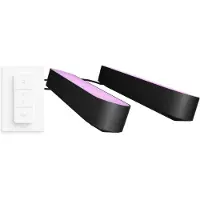 Philips Hue Play Barre Lumineuse White and Color Noir Lot de 2 + Hue Variateur Sans Fil