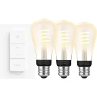 Philips Hue Filament White Ambiance Edison Lot de 3 + Variateur