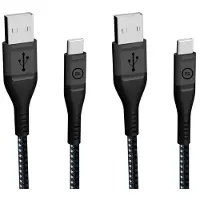 BlueBuilt Usb A naar Usb C Kabel 1,5m Kevlar Zwart Duo Pack