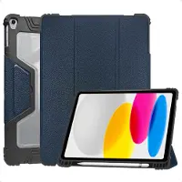 Accezz Rugged Trifold Bookcase voor de Apple iPad 11 (2025) 11 inch A16 / iPad 10 (2022) 10.9 inch - Donkerblauw