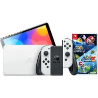 Nintendo Switch OLED Blanc + Super Mario Galaxy 1+2