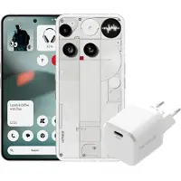 Nothing Tech Nothing Phone (3) 256GB Wit 5G + BlueBuilt Oplader met Usb C Poort 45W Wit