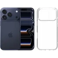 Apple iPhone 17 Pro 512 Go Bleu + BlueBuilt Protective Back Cover Transparent
