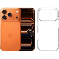 Apple iPhone 17 Pro 1 To Orange + BlueBuilt Protective Back Cover Transparent