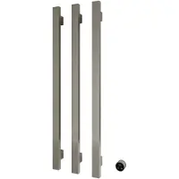 Hotbath &More RASV135 Rails Square handoekwarmerset 135cm met 3 stangen en schakelaar geborsteld nikkel