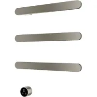 Hotbath &More RASS50 Rails Soft Square handoekwarmerset 50cm met 3 stangen en schakelaar geborsteld nikkel