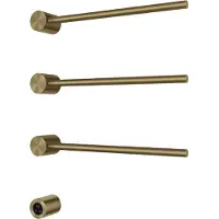 Hotbath &More RARH50 Rails Round handoekwarmerset 50cm met 3 stangen en schakelaar geborsteld messing PVD