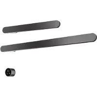 Hotbath &more set van 2 rails rass80 soft square 80 en rass50 soft square 50 cm met separate schakelaar geborsteld gunmetal pvd